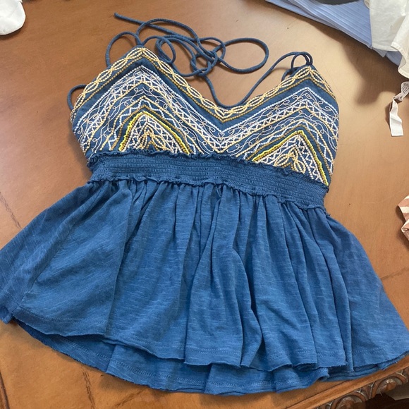 Free People blue crop top. - Picture 1 of 2